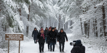 Alacamda Kar Yagisi Ormanlar Beyaz Ortuyle Kaplandi gemini