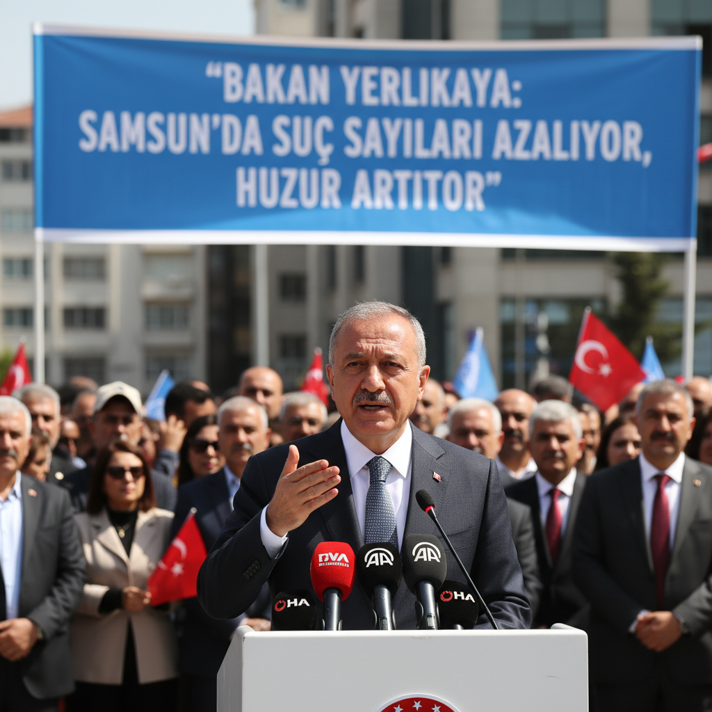 Bakan Yerlikaya Samsunda suc sayilari azaliyor huzur artiyor gemini