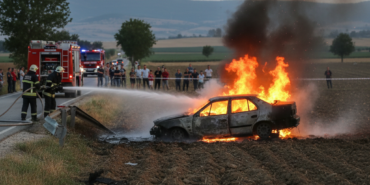 Salipazari Carsamba yolunda kaza Arac tarlaya devrilip yandi gemini