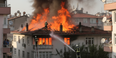 Samsun Ilkadimda korkutan cati yangini Ekipler teyakkuzda gemini