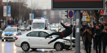 Samsunda Kavsaktaki Kaza Kamerada Motosikletli Kurye Savruldu gemini