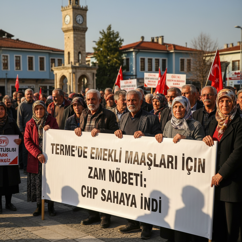 Termede Emekli Maaslari Icin Zam Nobeti CHP Sahaya Indi gemini