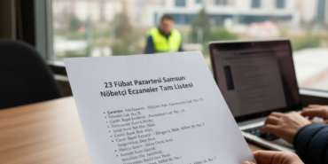 23 Subat Pazartesi Samsun Nobetci Eczaneler Tam Listesi gemini