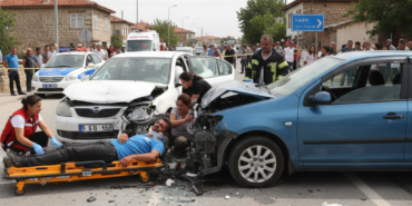 Ladikte Iki Otomobil Carpisti 4 Kisi Yaralandi gemini