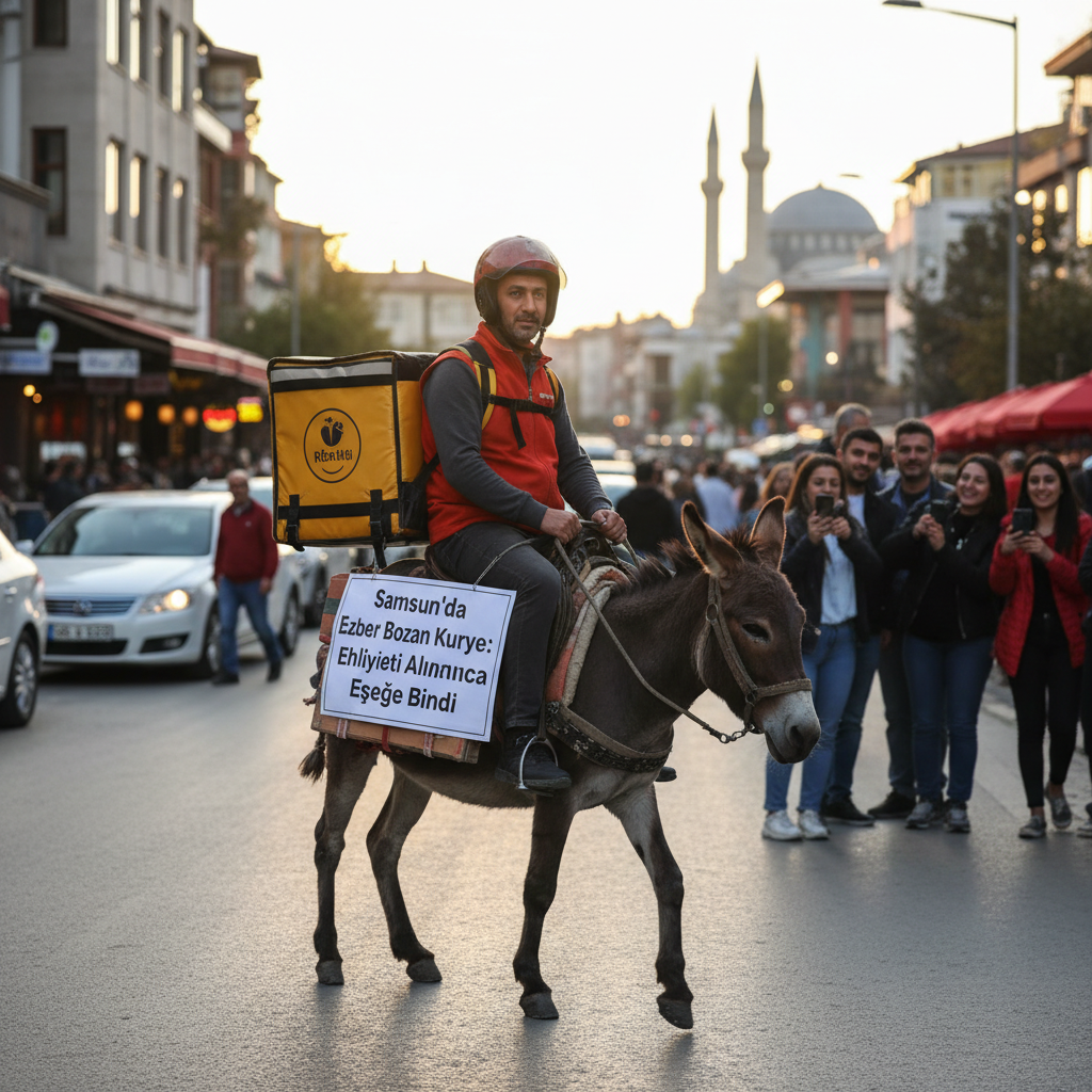 Samsunda Ezber Bozan Kurye Ehliyeti Alininca Esege Bindi gemini