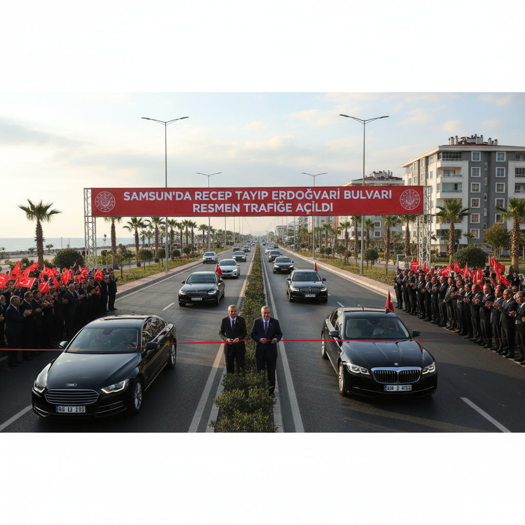Samsunda Recep Tayyip Erdogan Bulvari Resmen Trafige Acildi gemini