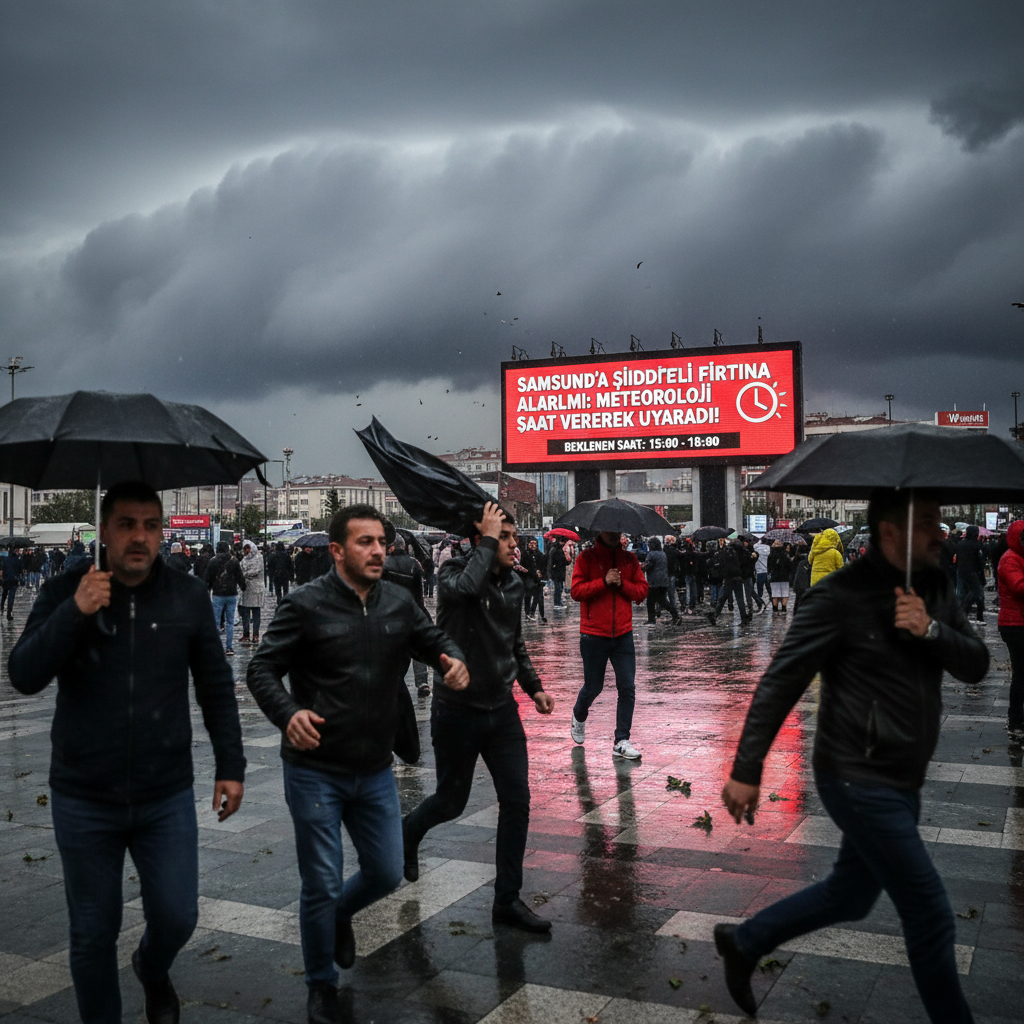 Samsunda Siddetli Firtina Alarmi Meteoroloji Saat Vererek Uyardi gemini