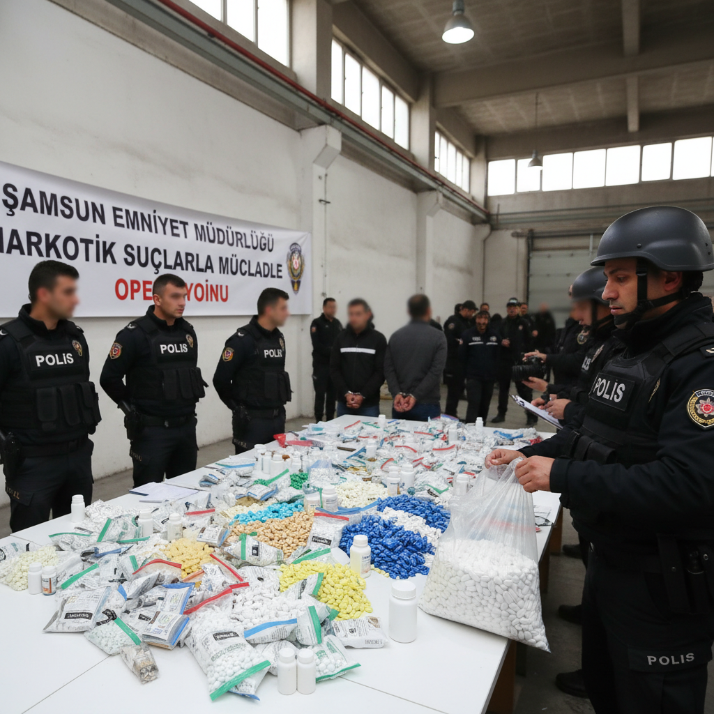 Samsunda dev narkotik operasyonu 9 binden fazla hap ele gecirildi gemini