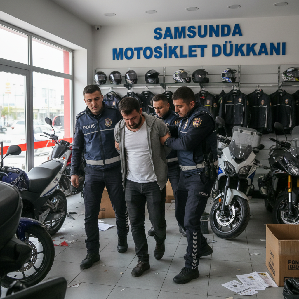 Samsunda motosiklet dukkanina giren hirsizlar yakalandi gemini