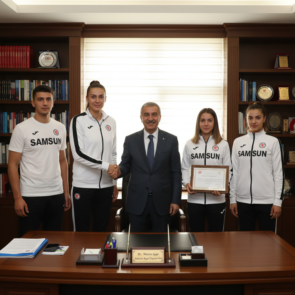 Samsunlu Avrupa Sampiyonu Sporcular Dr. Murat Agari Ziyaret Etti gemini