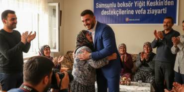 Samsunlu boksor Yigit Keskinden destekcilerine vefa ziyareti gemini