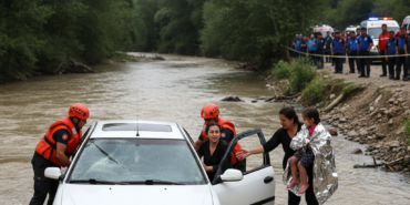 Yesilirmaka Ucan Otomobilde Can Pazari Anne ve Kizi Kurtarildi gemini