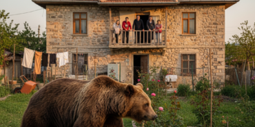 Alacamda Ayi Panigi Evin Bahcesine Girip Gezindi gemini