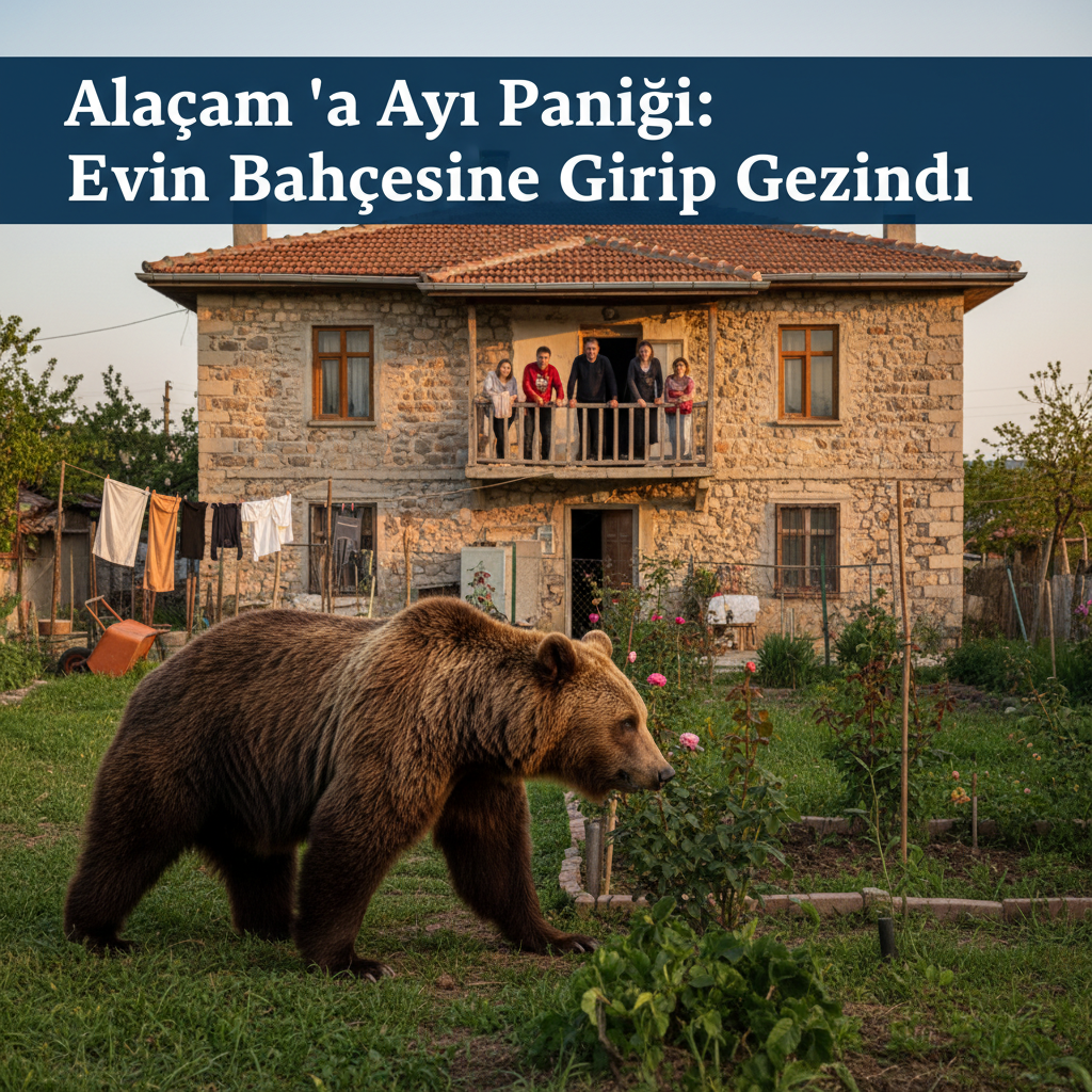 Alacamda Ayi Panigi Evin Bahcesine Girip Gezindi gemini