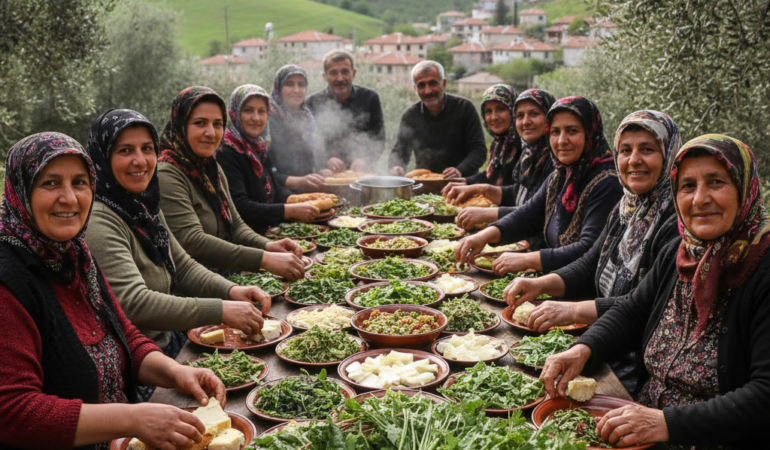 Alacamda Taze Karadeniz Yesillikleriyle Hazirlanan Essiz Sofralar gemini