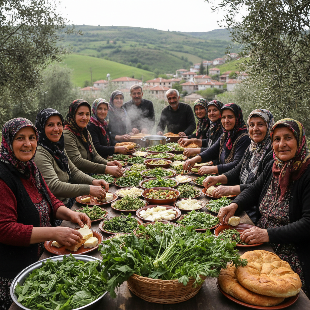 Alacamda Taze Karadeniz Yesillikleriyle Hazirlanan Essiz Sofralar gemini