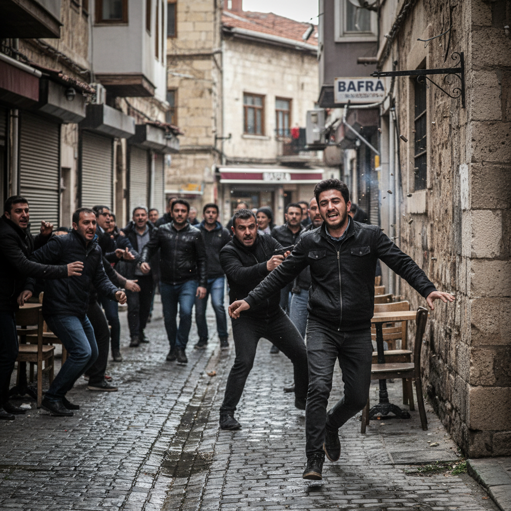 Bafrada silahli kavga Kacmaya calisan genci kursun yagmuruna tuttu gemini