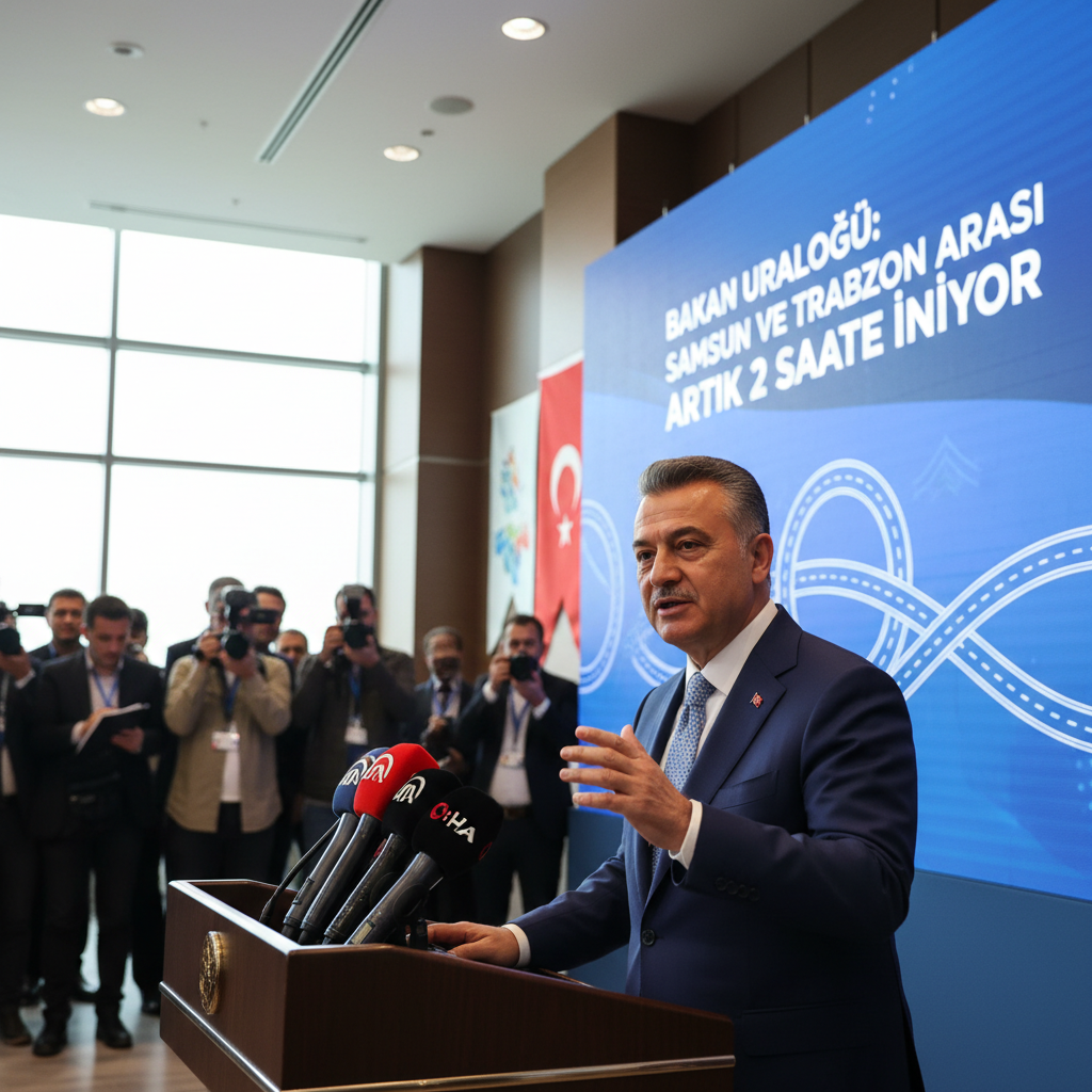 Bakan Uraloglu Samsun ve Trabzon Arasi Artik 2 Saate Iniyor gemini