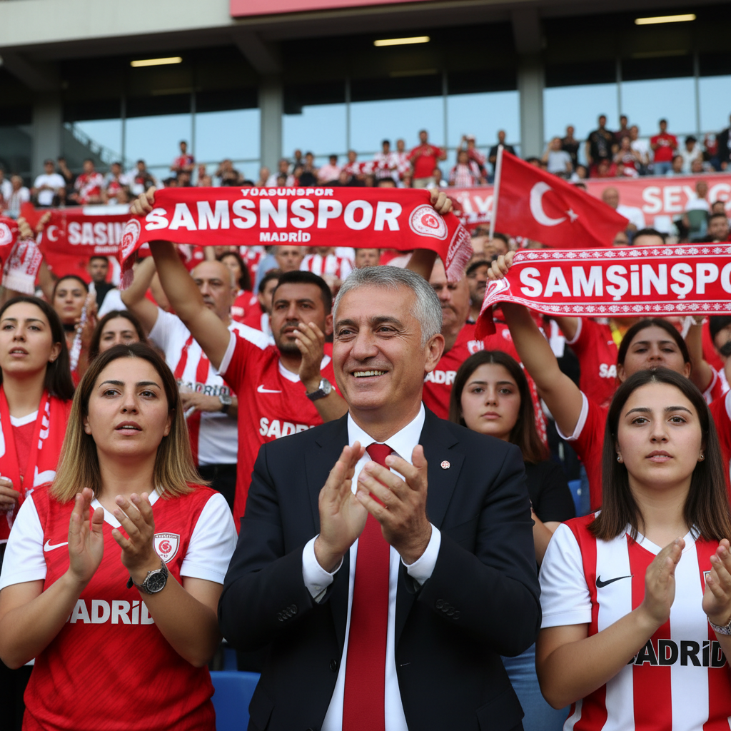 Baskan Yuksel Yildirim Madridde Samsunsporu yalniz birakmadi gemini