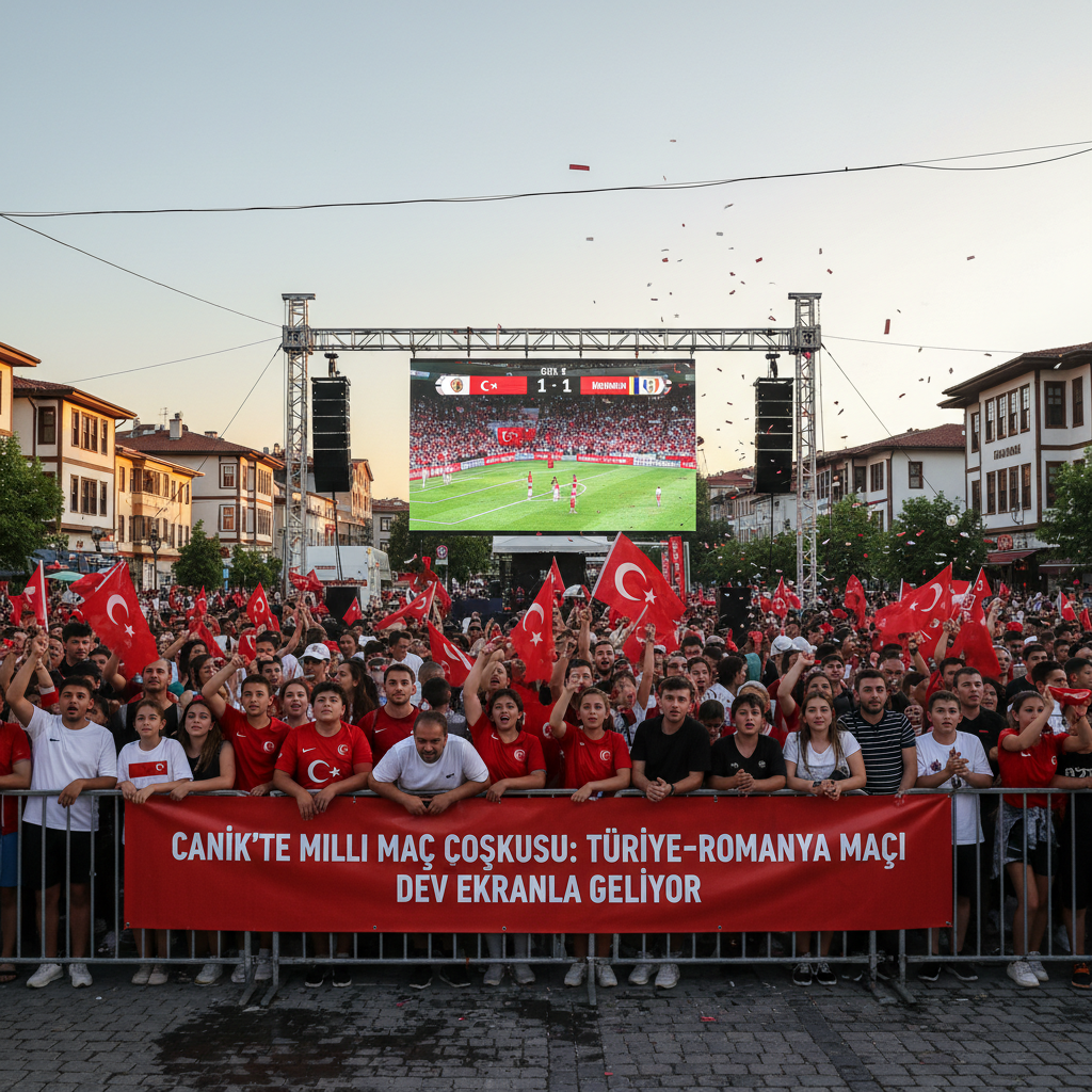 Canikte Milli Mac Coskusu Turkiye Romanya Maci Dev Ekranla Geliyor gemini