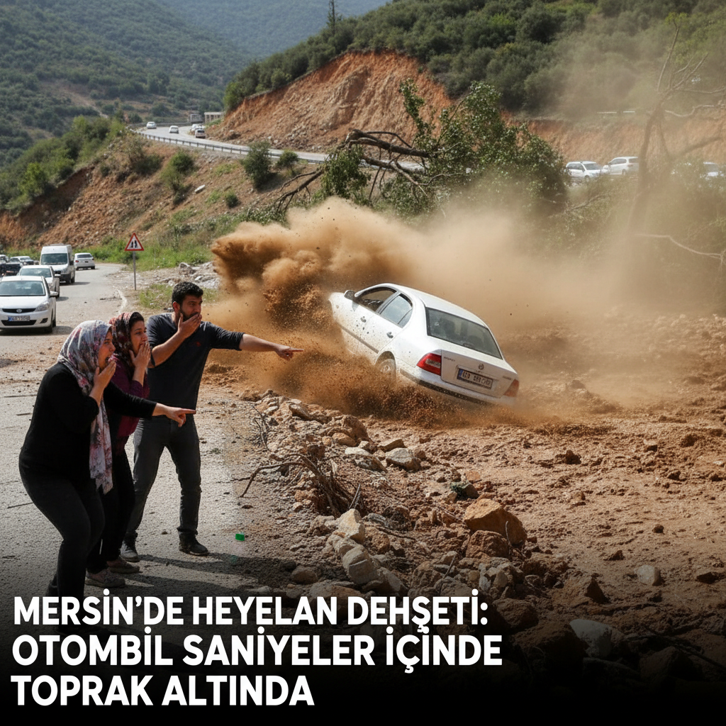 Mersinde Heyelan Dehseti Otomobil Saniyeler Icinde Toprak Altinda gemini