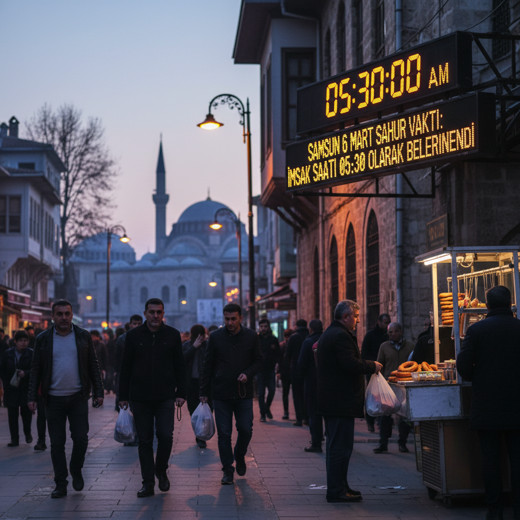 Samsun 6 Mart Cuma Sahur Vakti Imsak Saati 05.30 Olarak Belirlendi gemini