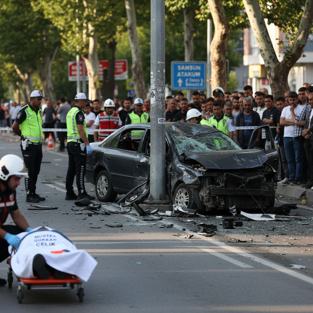 Samsun Atakumda feci kaza Mustafa Gurkan Celik hayatini kaybetti gemini