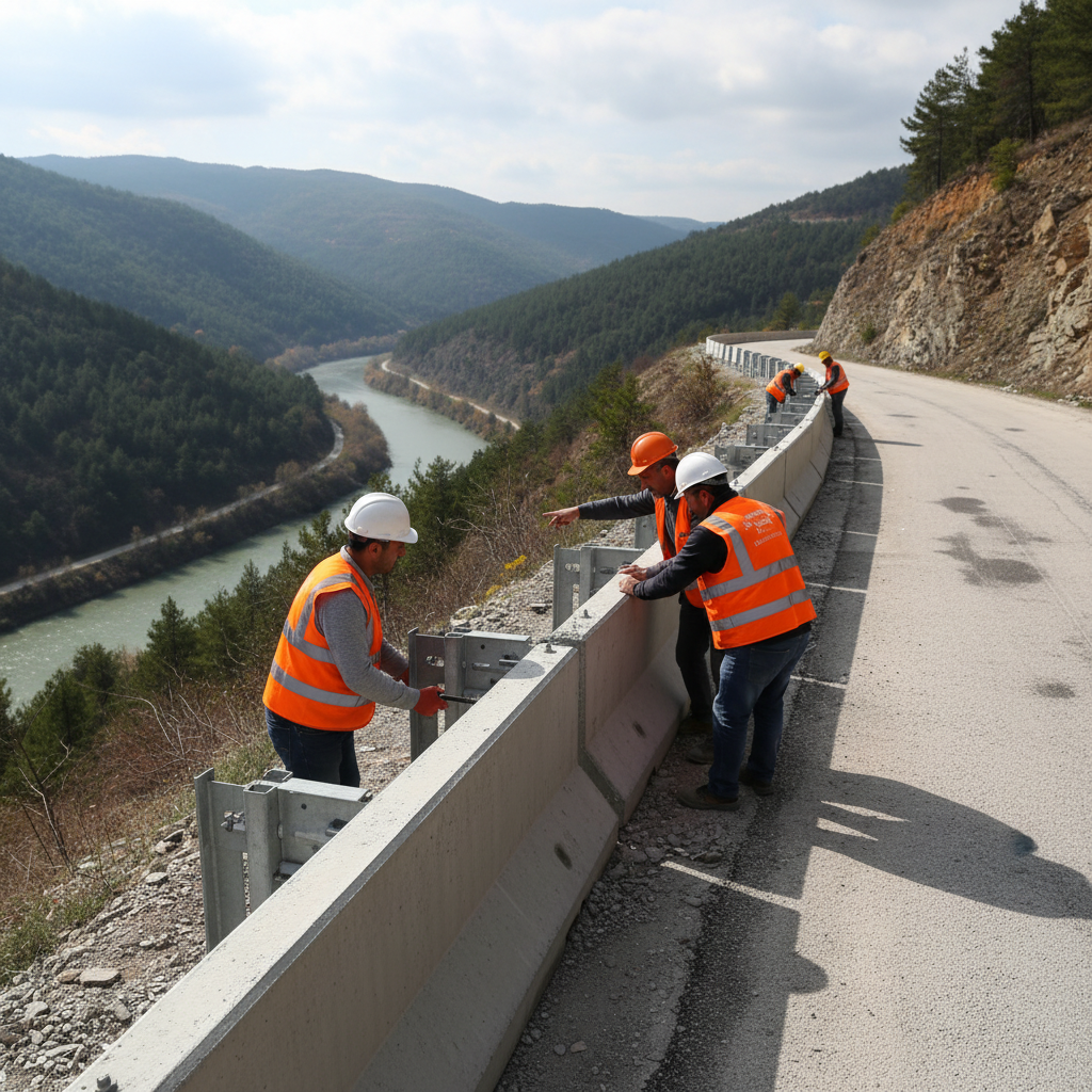Samsun Ayvacikta riskli yollara 3 bin metrelik guvenlik kalkani gemini