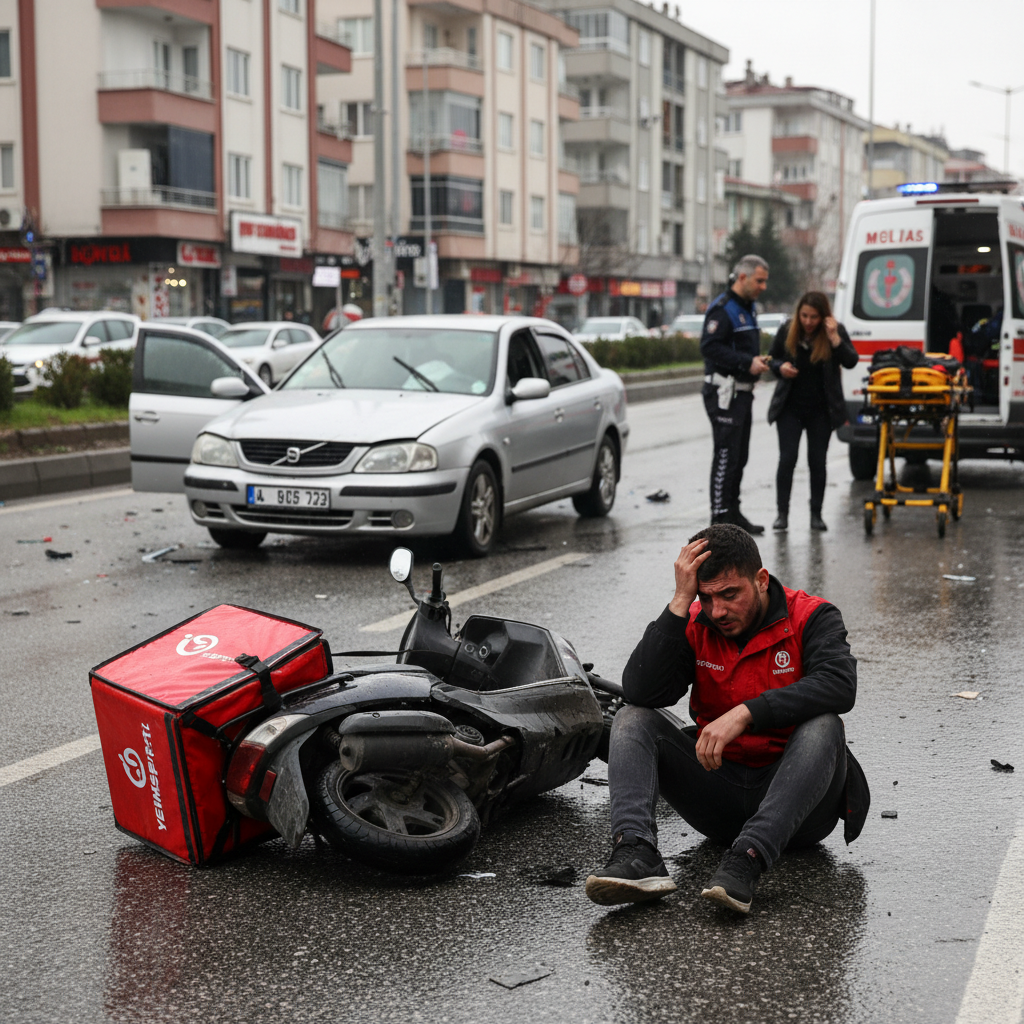 Samsun Ilkadimda Korkutan Kaza Kurye ile Otomobil Carpisti gemini