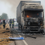 Samsun Termede korkutan tir yangini Arac kule dondu gemini