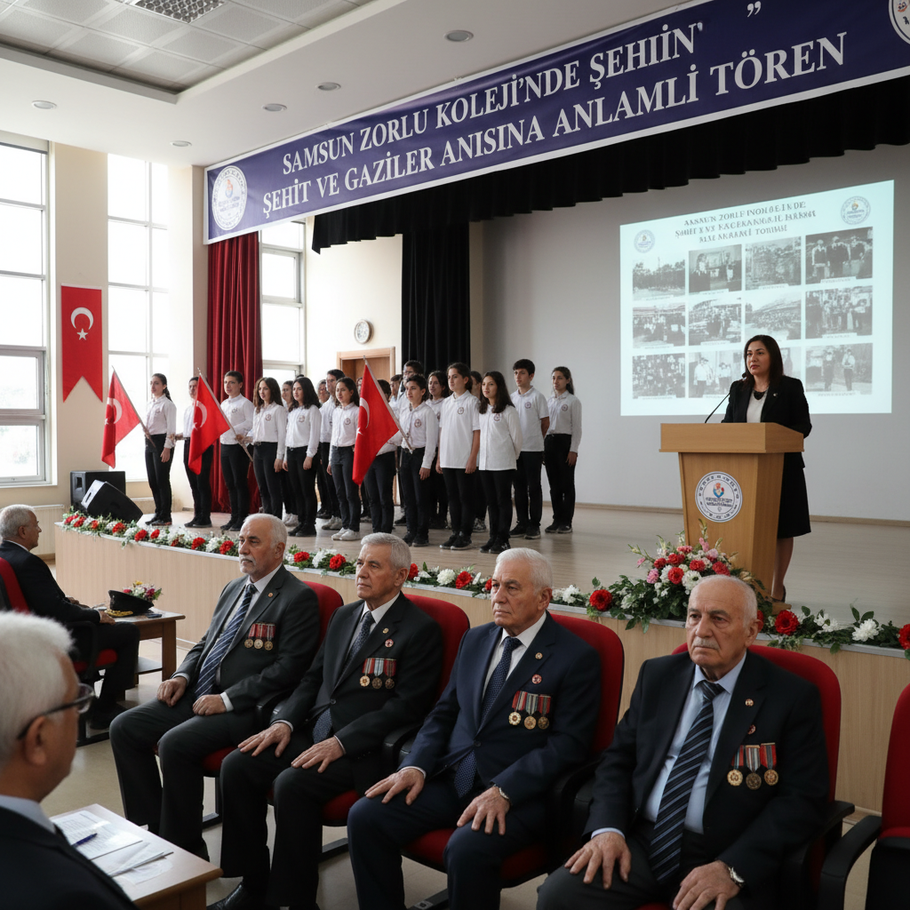 Samsun Zorlu Kolejinde Sehit ve Gaziler Anisina Anlamli Toren gemini