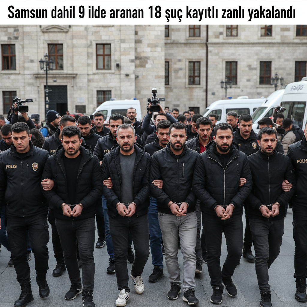 Samsun dahil 9 ilde aranan 18 suc kayitli zanli yakalandi gemini