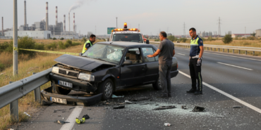 Samsunda Sanayi Yolunda Kaza Arizali Arac Bariyerlere Carpti gemini