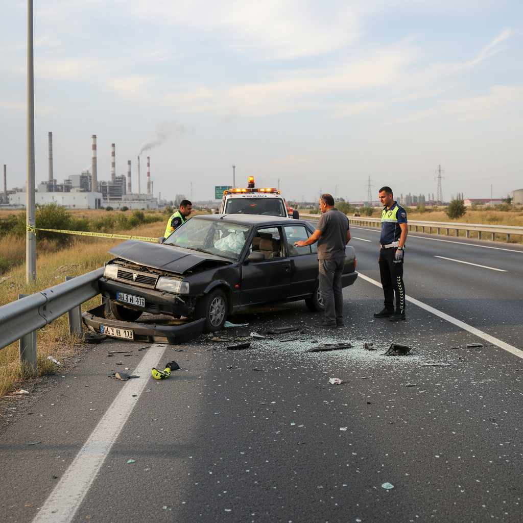 Samsunda Sanayi Yolunda Kaza Arizali Arac Bariyerlere Carpti gemini