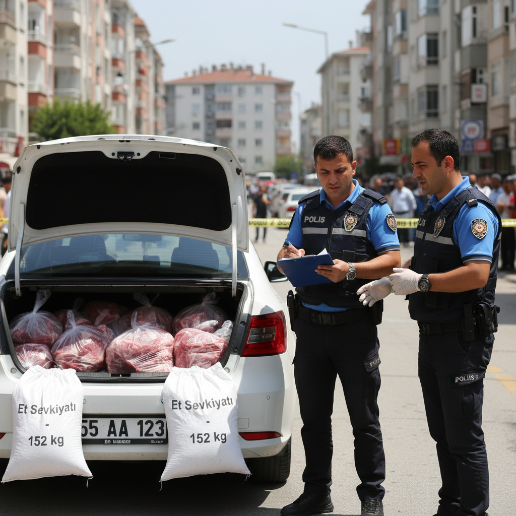 Samsunda Taksi Bagajinda Et Sevkiyati 152 Kiloya El Koyuldu gemini