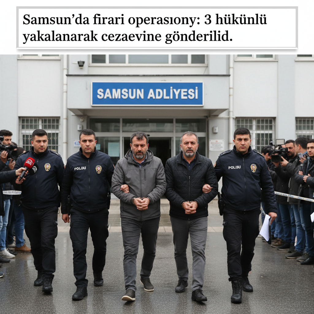 Samsunda firari operasyonu 3 hukumlu yakalanarak cezaevine gonderildi gemini