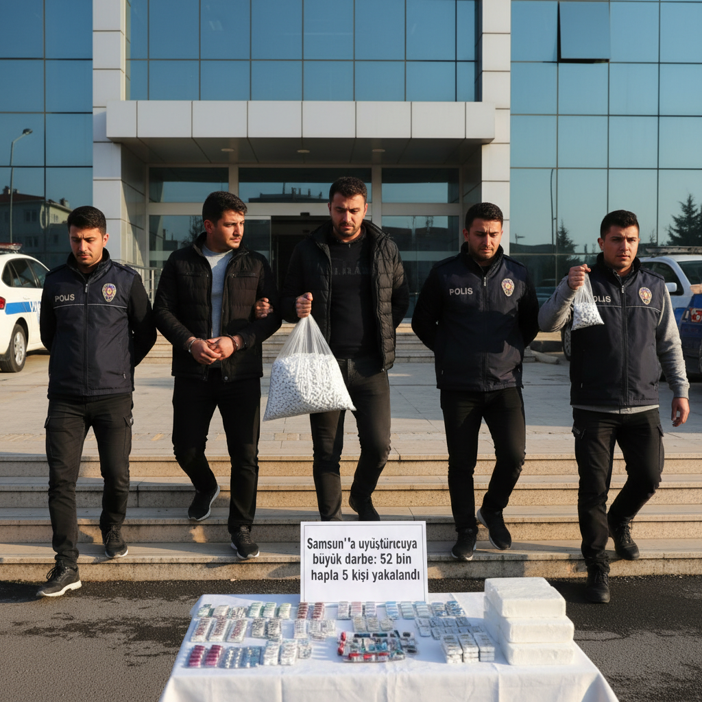 Samsunda uyusturucuya buyuk darbe 52 bin hapla 5 kisi yakalandi gemini