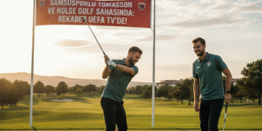 Samsunsporlu Tomasson ve Holse Golf Sahasinda Rekabet UEFA TVde gemini