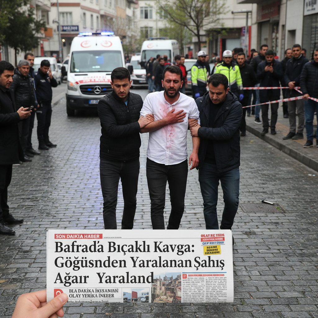 Bafrada Bicakli Kavga Gogsunden Yaralanan Sahis Agir Yaralandi gemini