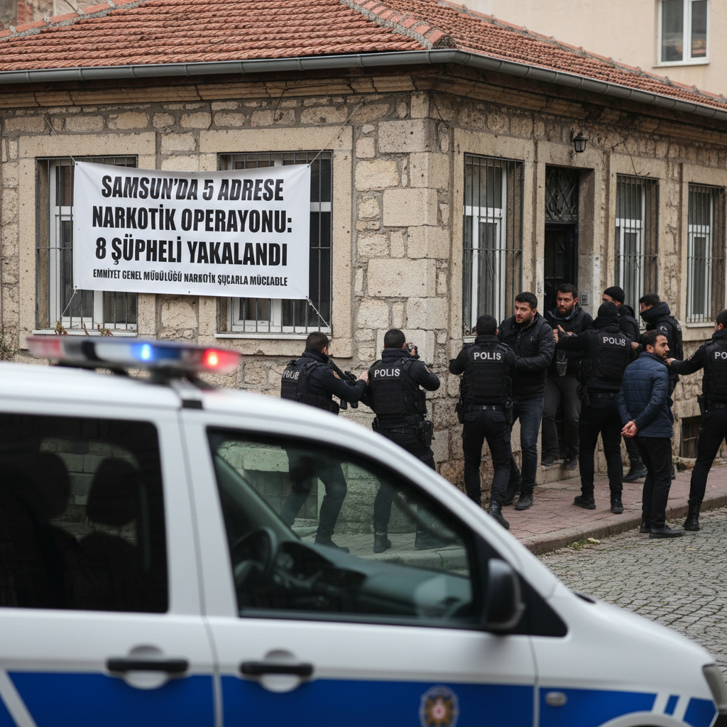 Samsunda 5 Adrese Narkotik Operasyonu 8 Supheli Yakalandi gemini
