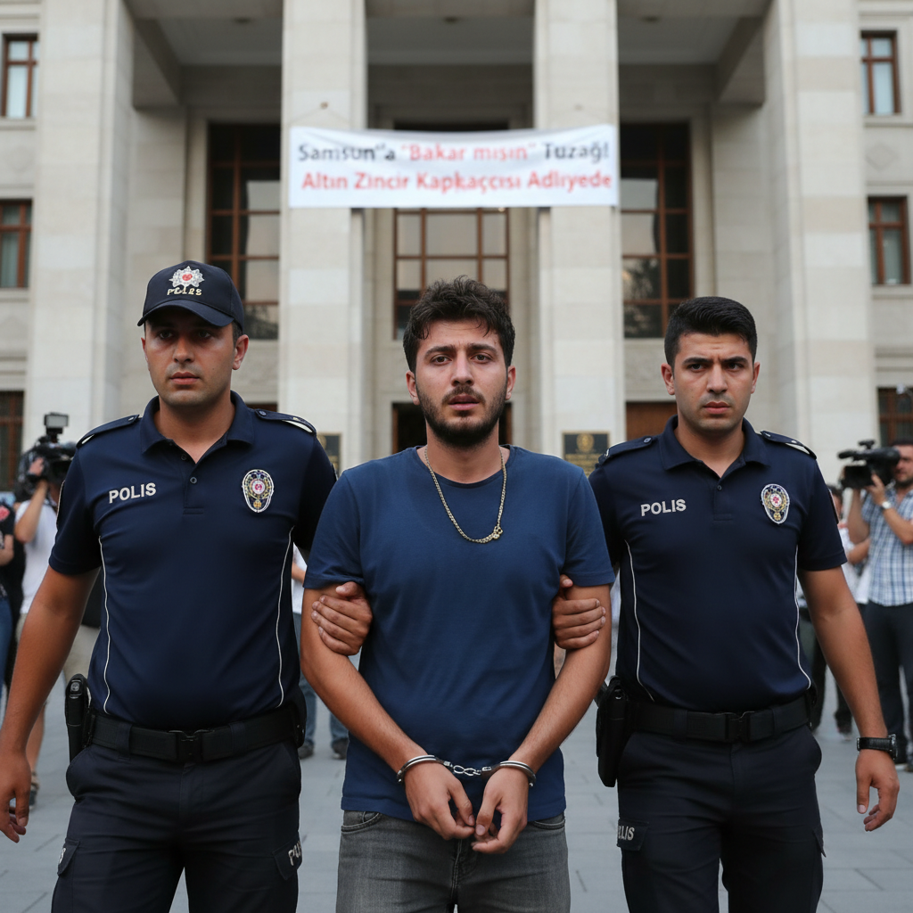 Samsunda Bakar misin Tuzagi Altin Zincir Kapkaccisi Adliyede gemini