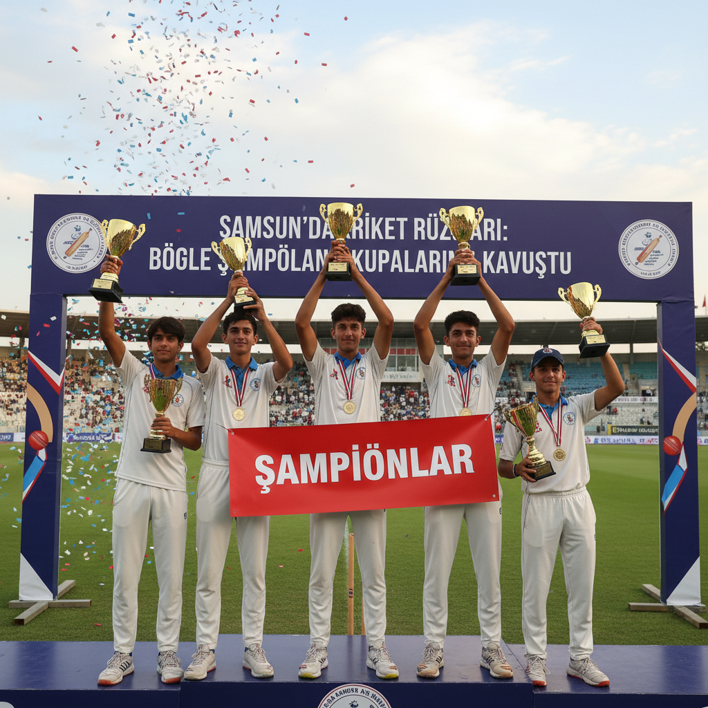 Samsunda kriket ruzgari Bolge sampiyonlari kupalarina kavustu gemini