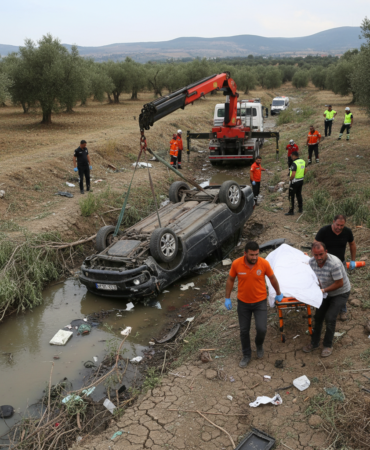 Bafrada arac dere yatagina devrildi 1 olu 2 yarali gemini