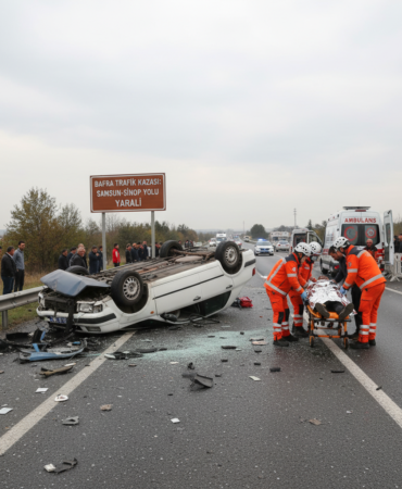 Bafrada trafik kazasi Samsun Sinop yolunda yarali var gemini