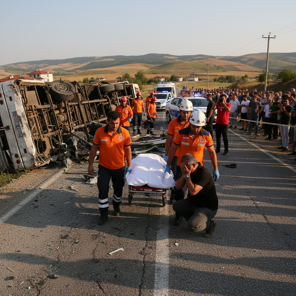 Bafrada yolcu otobusu dehseti Adem S. hayatini kaybetti gemini