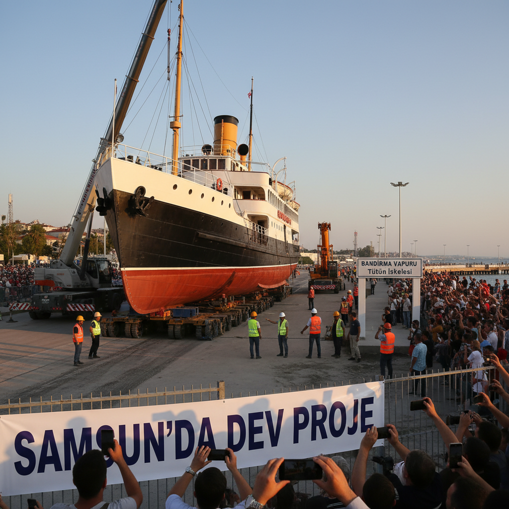 Bandirma Vapuru Tutun Iskelesine tasiniyor Samsunda dev proje gemini