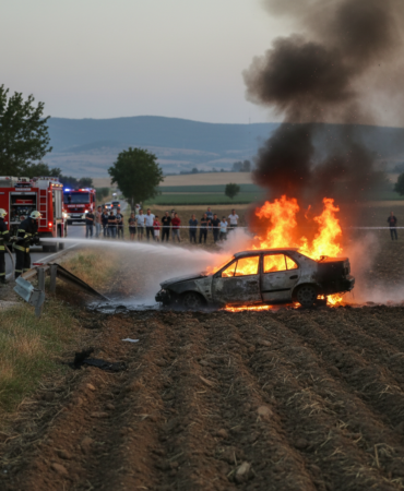 Salipazari Carsamba yolunda kaza Arac tarlaya devrilip yandi gemini