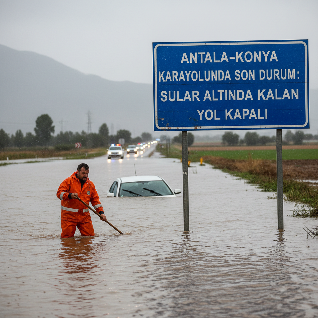 Antalya Konya Karayolunda Son Durum Sular Altinda Kalan Yol Kapali gemini