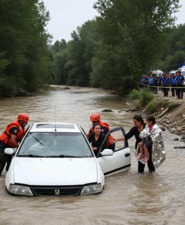 Yesilirmaka Ucan Otomobilde Can Pazari Anne ve Kizi Kurtarildi gemini