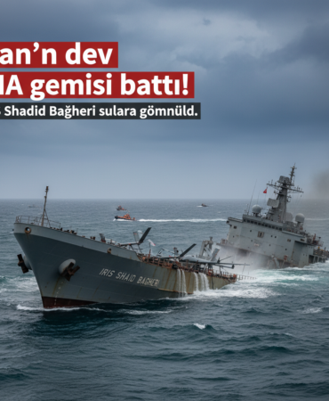 Iranin dev IHA gemisi batti IRIS Shahid Bagheri sulara gomuldu gemini